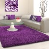 Tapis shaggy lila moderne tapis design uni en polypropylène VASCO