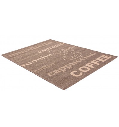 Tapis plat effet sisal motif "café" coloris caramel tapis contemporain, tapis contemporain pas cher, tapis contemporains, tapis 